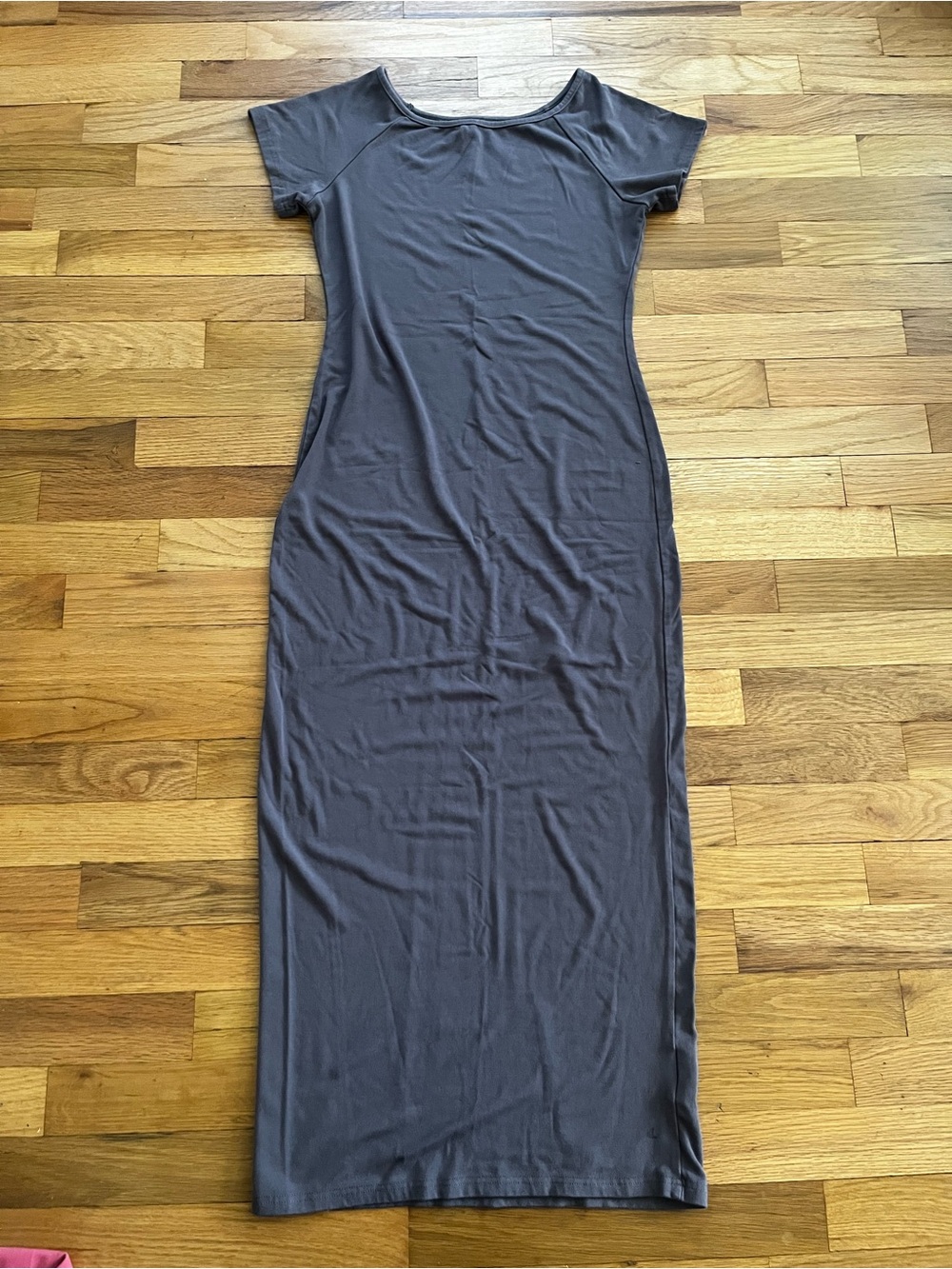 Women’s Short Sleeve Maxi Dress - Charcoal Gray